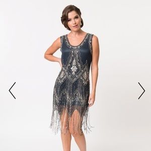1920s Style Hand Beaded Gatsby Flapper Dress